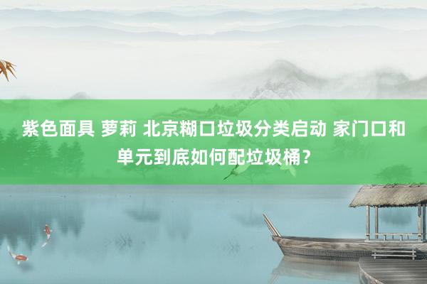 紫色面具 萝莉 北京糊口垃圾分类启动 家门口和单元到底如何配垃圾桶？