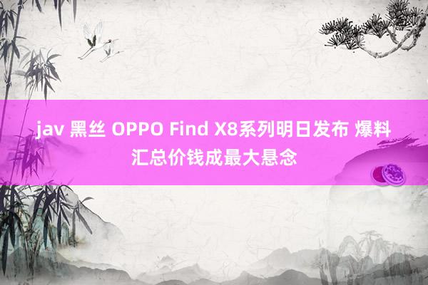 jav 黑丝 OPPO Find X8系列明日发布 爆料汇总价钱成最大悬念