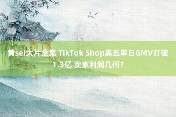 黄sei大片全集 TikTok Shop黑五单日GMV打破1.3亿 卖家利润几何？